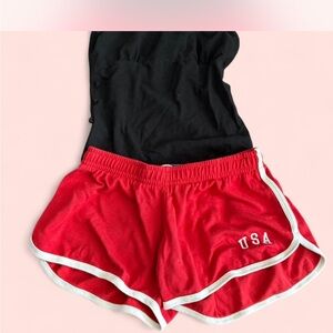 Brandy Melville Red USA Athletic Shorts